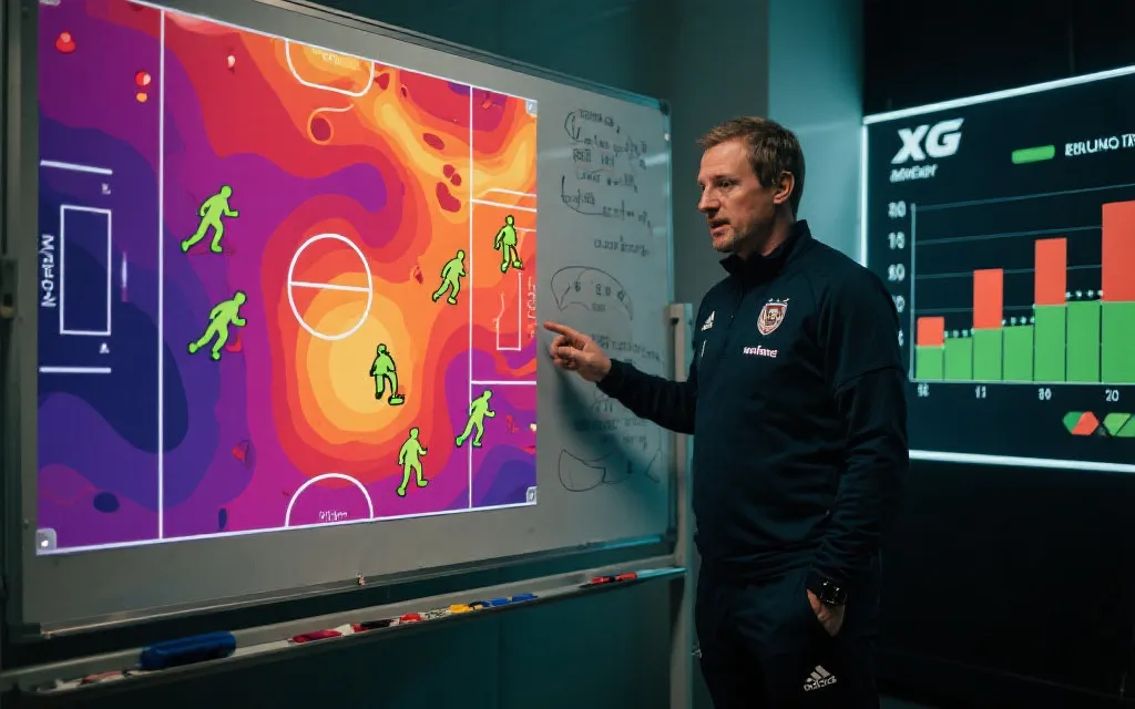 战术板、球员跑位热区与数据图表的组合画面