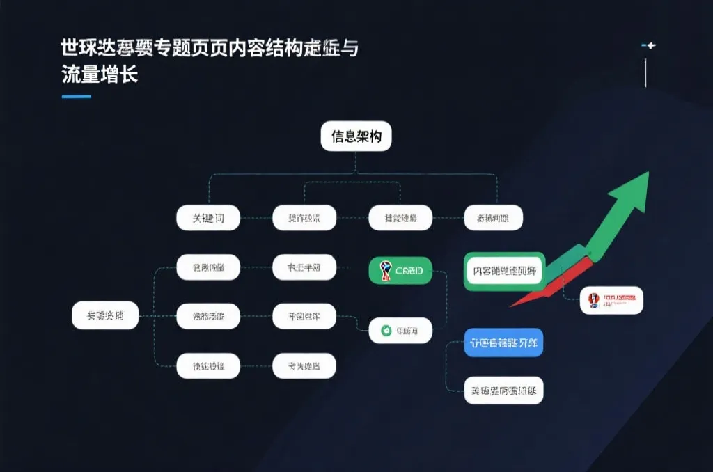 世界杯专题页内容结构与流量增长示意图